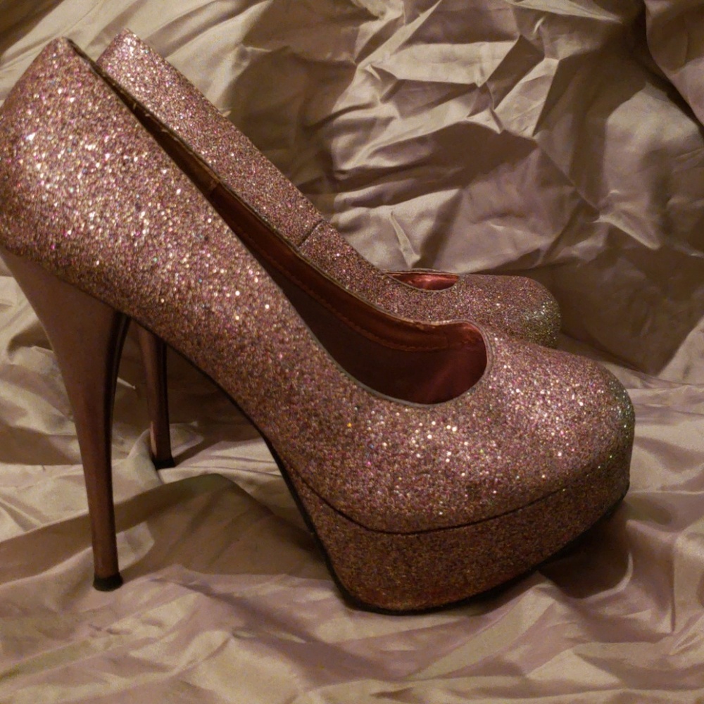 Glitter Champagne/Rose Gold Heels